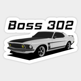 White Boss 302 Sticker